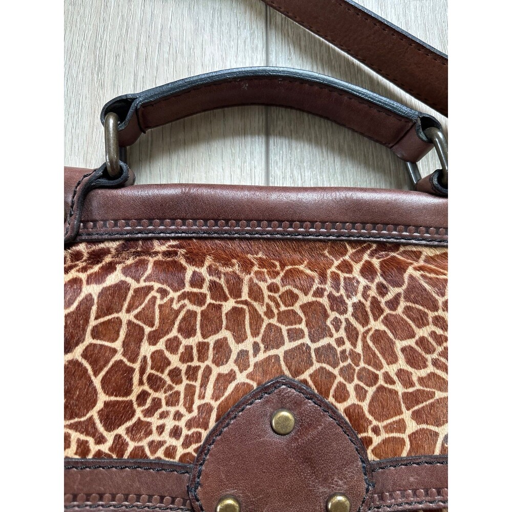 Fossil vintage Revival Giraffe Satchel Crossbody Tote Y2K 90s Retro Festival - Picture 2 of 8